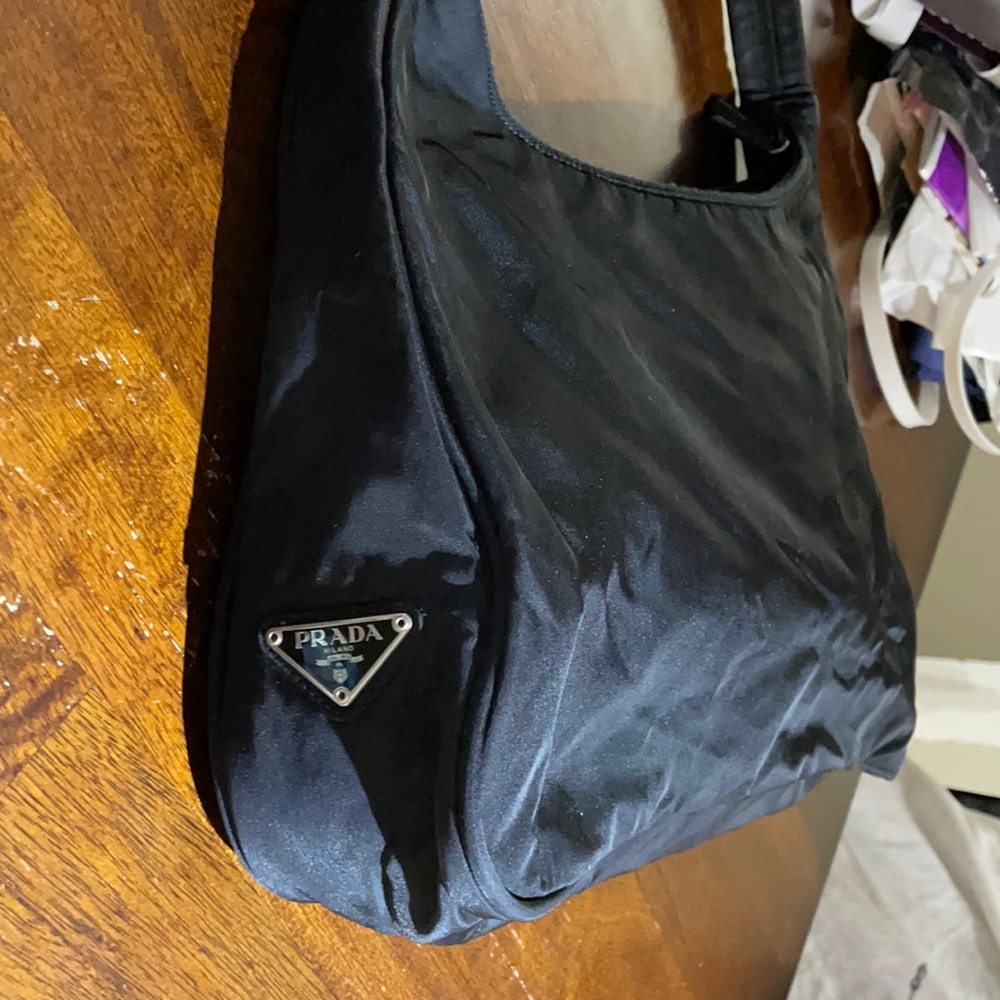 Prada nylon black vintage hobo bag w/certificate of authenticity